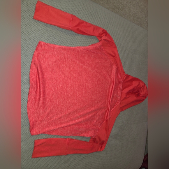 Brooks Long Sleeve Funnel Neck Hooded Shirt Coral women's Size Medium Preowned - Picture 11 of 13